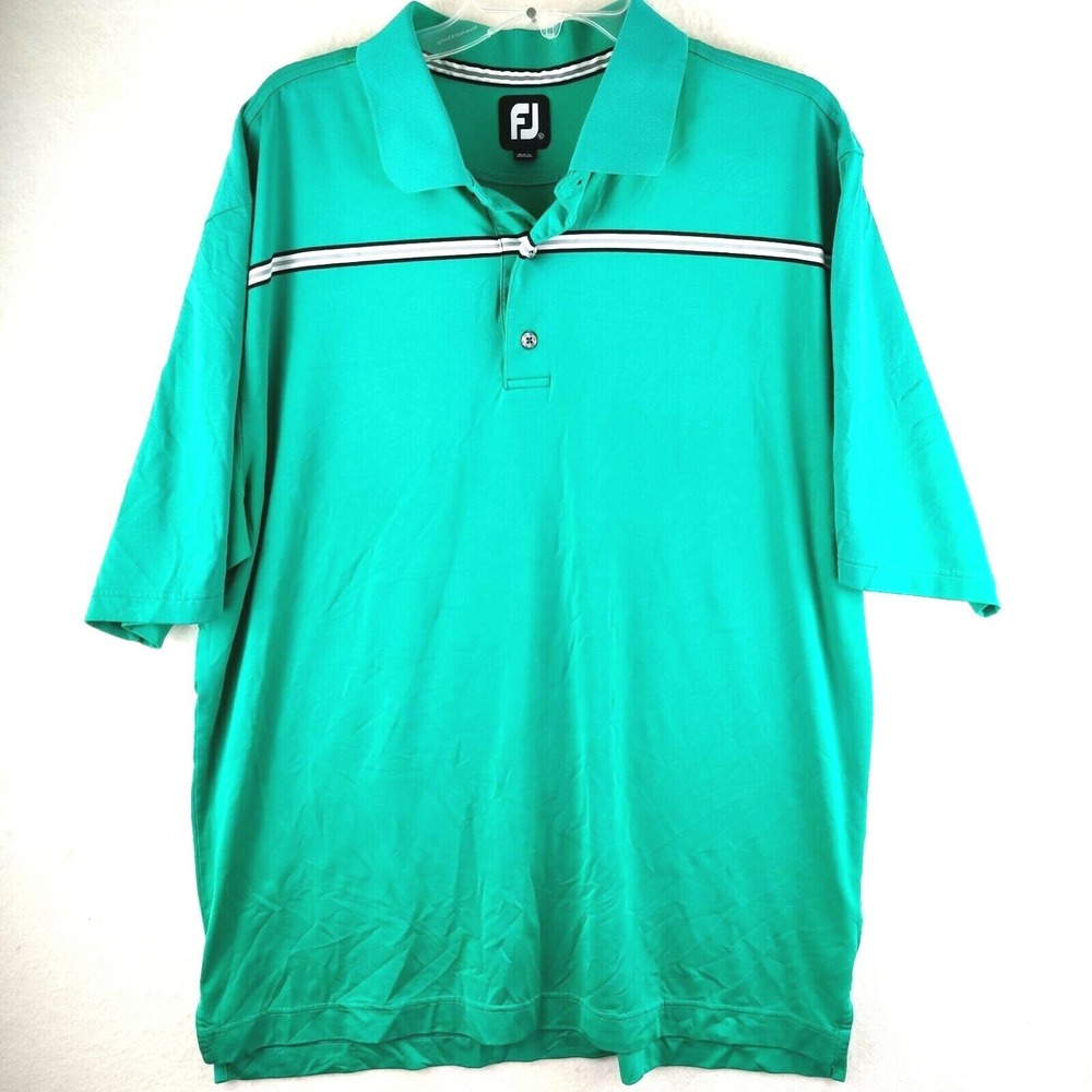 FootJoy Men's Extra Large Loose Fit Golf Golfer Polo Shirt Green Size XL